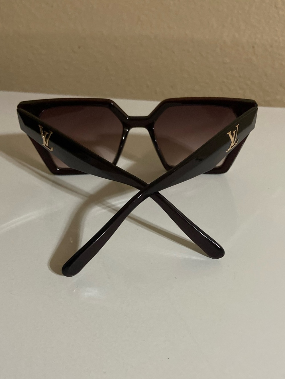 Louis Vuitton Brown Gradient Cat-Eye Sunglasses with Gold LV Accents